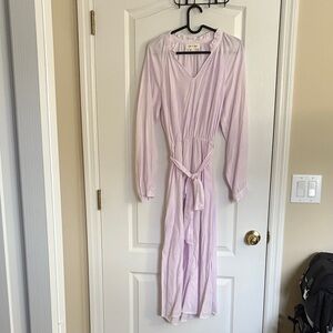 Anthropologie Cloth & Stone Lavender Long Sleeve Belted Maxi Dress